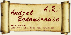 Anđel Radomirović vizit kartica